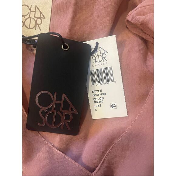 Chaser Women's S Pink Beaded Star Maxi Dress V-Neck Party‎ Cocktail - Picture 9 of 9